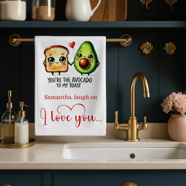 Personalized Funny Food Valentine Kitchen Towel (Custom Name Valentine Kitchen Towel Funny Food)