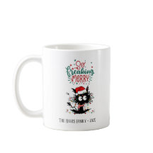 Personalized Funny Freaking Cat Christmas Mug