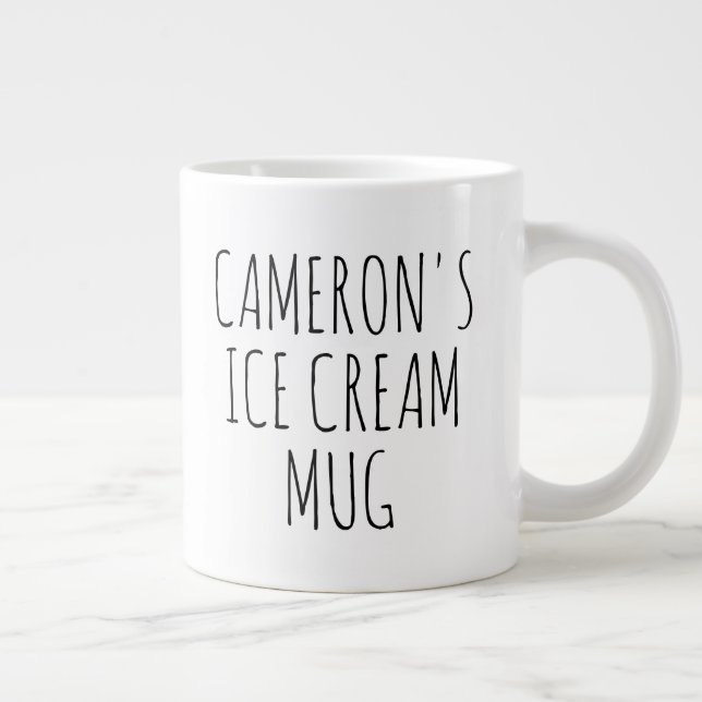 Personalized Funny Gag Novelty Gift Ice Cream  Large Coffee Mug (Right)