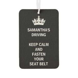 Personalized Funny Girly Keep Calm Black Air Freshener