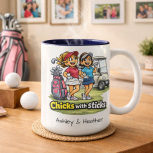 Personalized Funny Golf Buddies BFF Mug