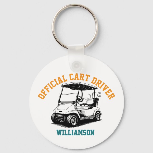 Personalized Funny Golf Cart Keychain (Front)