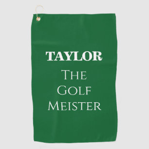 Personalized Funny Golf Meister Quote Green Towel