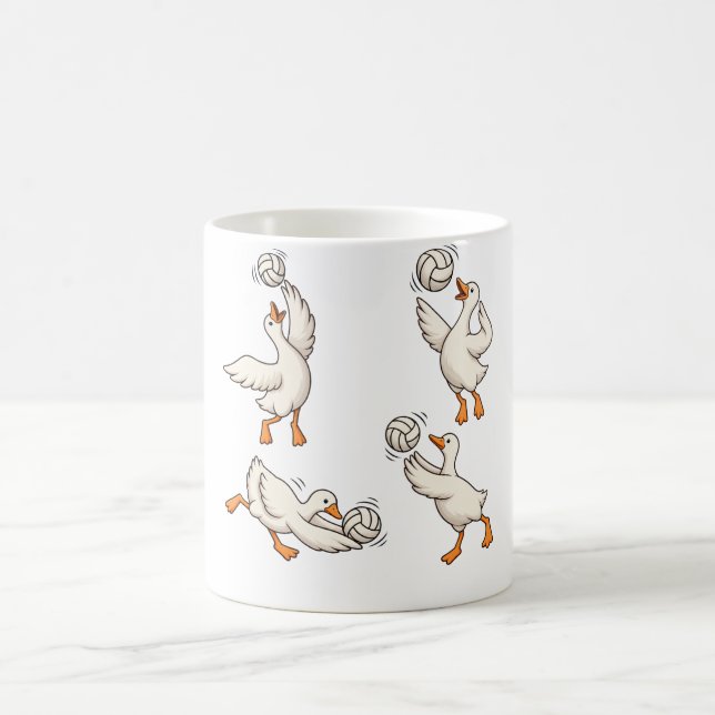 Personalized Funny Goose Volleyball Player Trendy  Coffee Mug (Center)