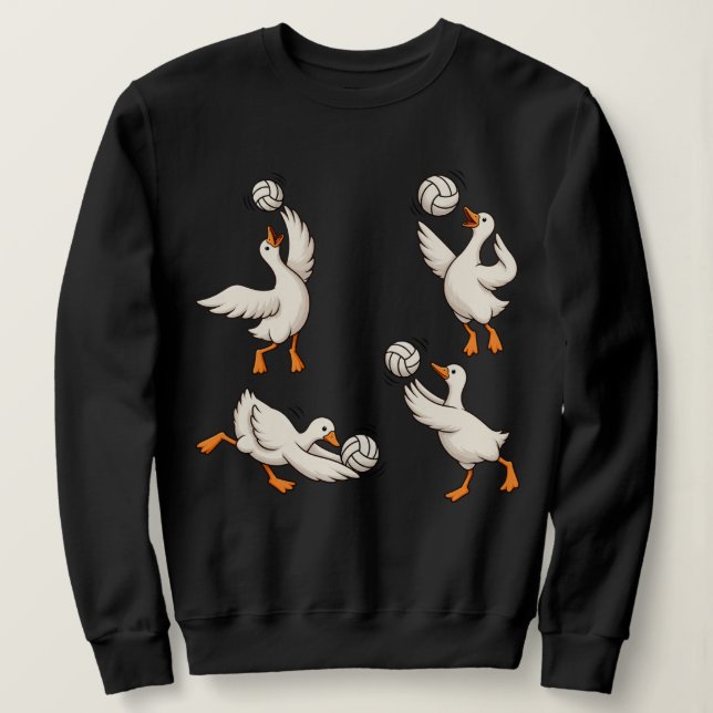 Personalized Funny Goose Volleyball Player Trendy  Sweatshirt (Design Front)