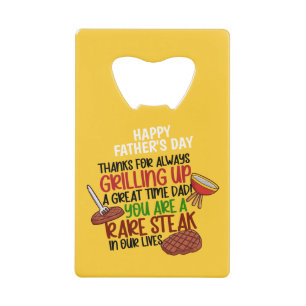 Personalized Funny Grill Chef Daddy Credit Card Bottle Opener