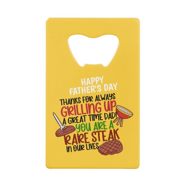 Personalized Funny Grill Chef Daddy Credit Card Bottle Opener (Front)