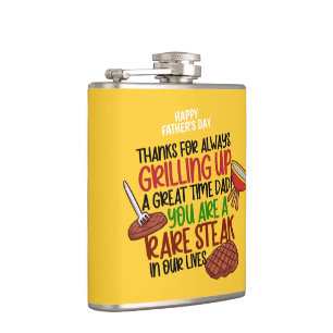 Personalized Funny Grill Chef Daddy Hip Flask