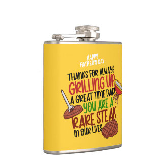 Personalized Funny Grill Chef Daddy Hip Flask