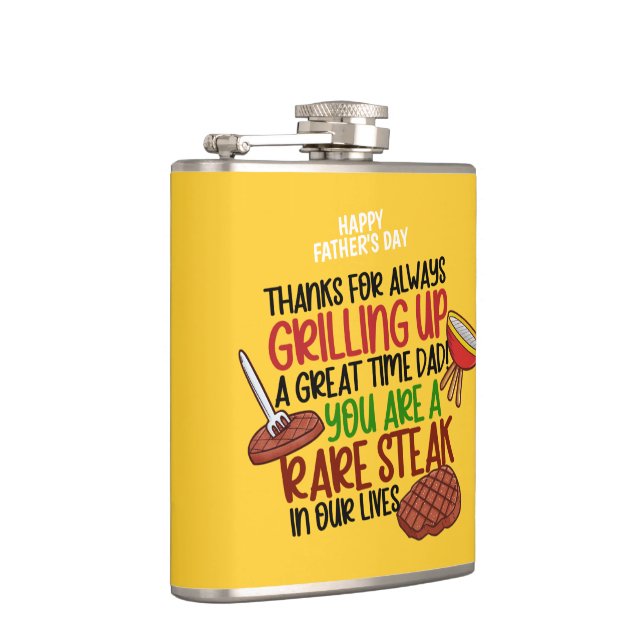 Personalized Funny Grill Chef Daddy Hip Flask (Right)