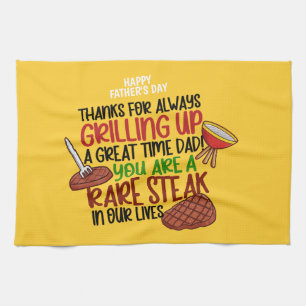 Personalized Funny Grill Chef Daddy Kitchen Towel