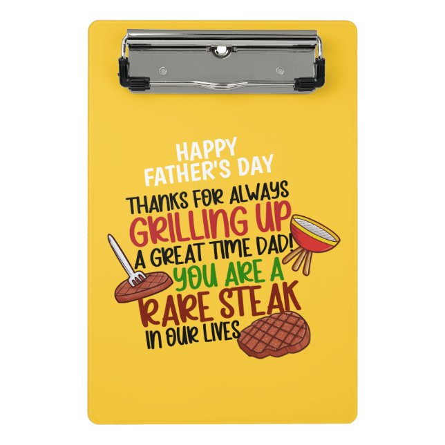 Personalized Funny Grill Chef Daddy Mini Clipboard (Front)