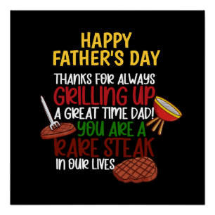 Personalized Funny Grill Chef Daddy Poster