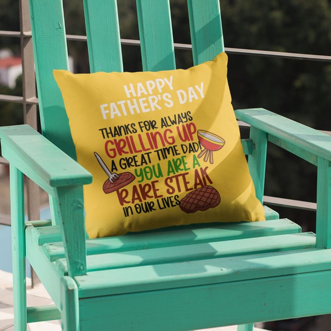 Personalized Funny Grill Chef Daddy Throw Pillow (Creator Uploaded)