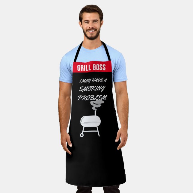 Personalized Funny Grill Quotes BBQ Sayings Slogan Apron (Worn)