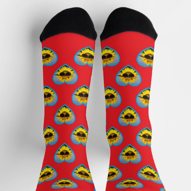 Personalized Funny Heart Face Photo Socks (Top)