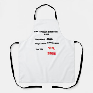Personalized Funny Italian Greeting Rule Wife Boss Apron