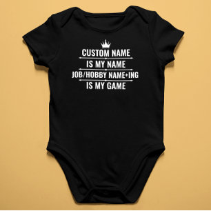 Personalized Funny Job and Hobby Name Baby Bodysuit