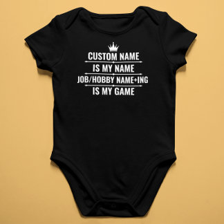 Personalized Funny Job and Hobby Name Baby Bodysuit
