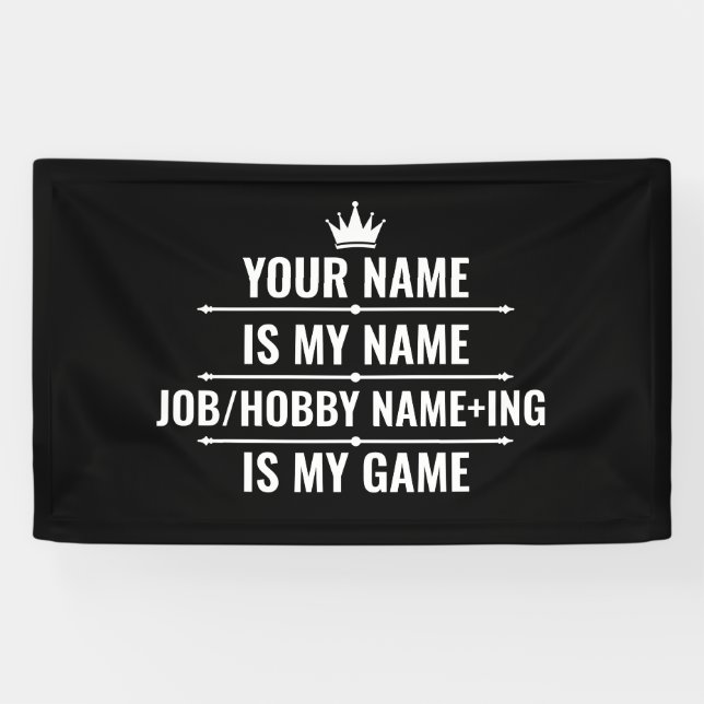 Personalized Funny Job and Hobby Name Banner (Horizontal)
