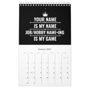 Personalized Funny Job and Hobby Name Calendar