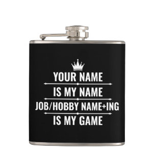 Personalized Funny Job and Hobby Name Hip Flask