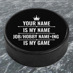 Personalized Funny Job and Hobby Name Hockey Puck