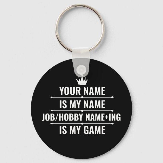 Personalized Funny Job and Hobby Name Keychain (Front)