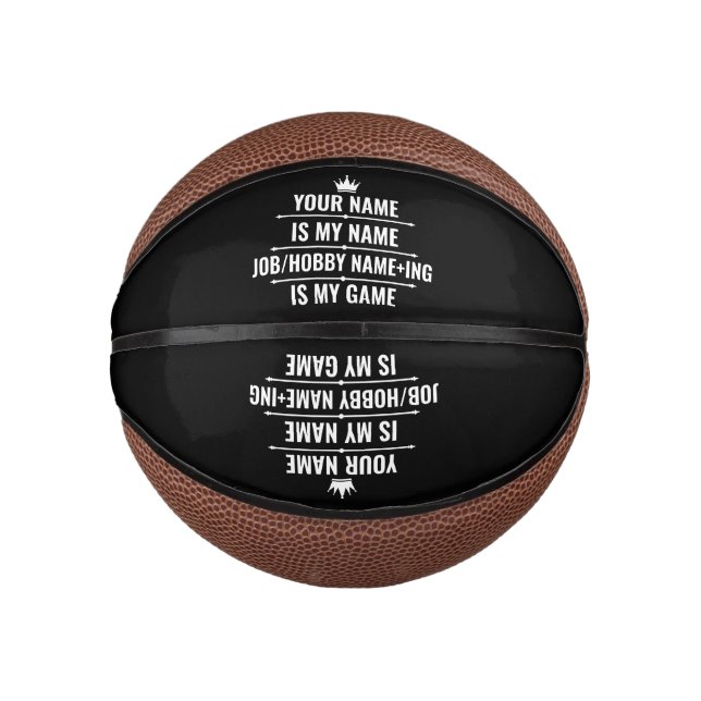 Personalized Funny Job and Hobby Name Mini Basketball (Front)
