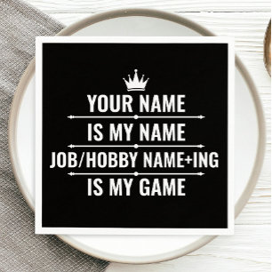 Personalized Funny Job and Hobby Name Napkin