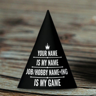 Personalized Funny Job and Hobby Name Party Hat