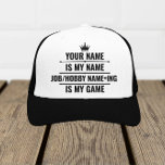 Personalized Funny Job and Hobby Name Trucker Hat<br><div class="desc">Personalized Job and Hobby Name design can be a great gift for your friend or family member,  or you can use it yourself to show your love and passion about your Hobby or your Job.</div>