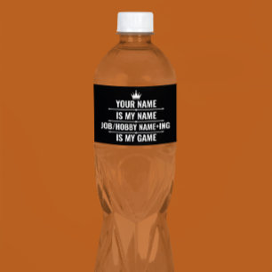 Personalized Funny Job and Hobby Name Water Bottle Label