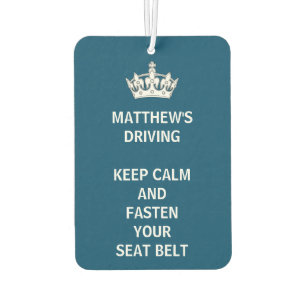 Personalized Funny  Keep Calm Blue Driving Air Freshener