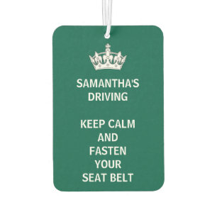 Personalized Funny Keep Calm Emerald Green Driving Air Freshener