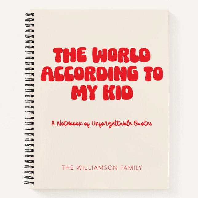 Personalized Funny Kid Quote Parent Life Humour Re Notebook (Front)