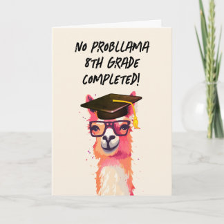 Personalized Funny Llama School Graduation Card