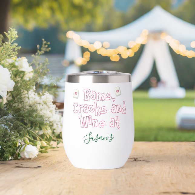 Personalized Funny Mahjong Bams Cracks and Wine (Wedding (Rotated))