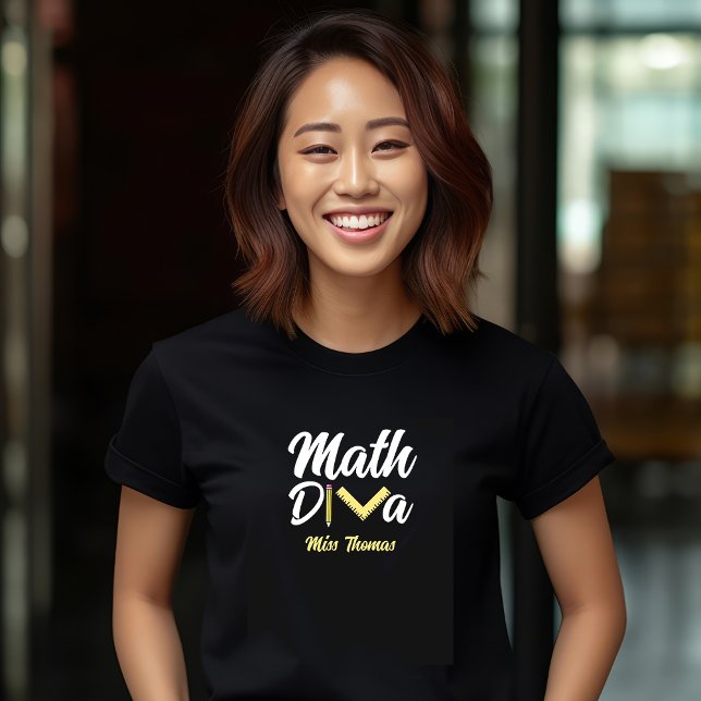 Personalized Funny Math Diva Teacher T-Shirt (Creator Uploaded)