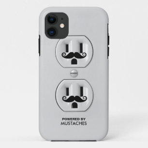 Personalized Funny Moustache Power Outlet iPhone 11 Case