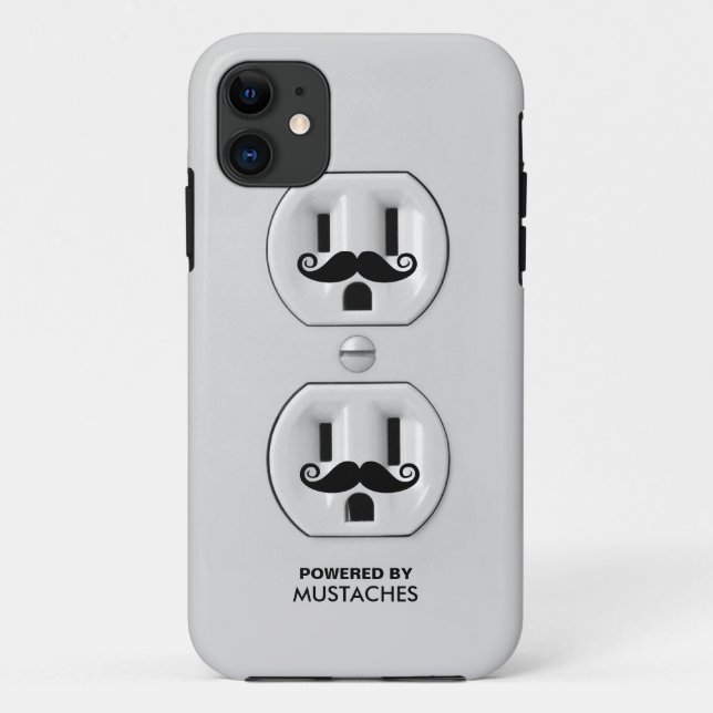 Personalized Funny Moustache Power Outlet Case-Mate iPhone Case (Back)