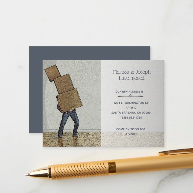 Personalized Funny Moving Announcement We've Moved (Front/Back In Situ)