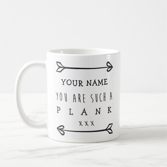 Personalized Funny Mug - Plank (Left)