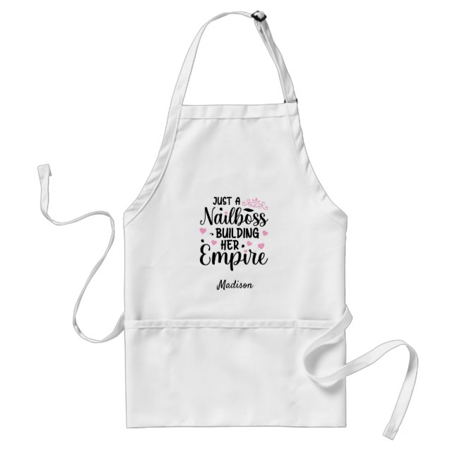 Personalized Funny Nail Boss Nail Salon Apron (Front)