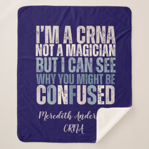 Personalized Funny Nurse Anesthesia CRNA Gift Sherpa Blanket