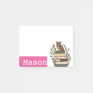 Personalized Funny Owl Books Library Post-it Notes
