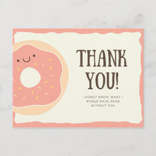 Personalized - Funny Pink Doughnut Dessert Thank Y Postcard