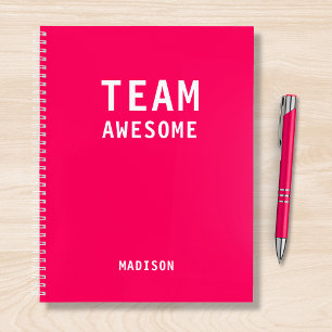 Personalized Funny Pink Team Coworker Gift Notebook