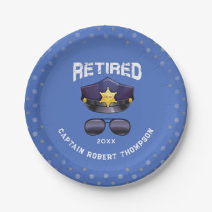 Personalized Funny Police Retirement Party Paper Plate