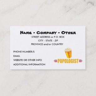Personalized Funny Popcorn Business Card